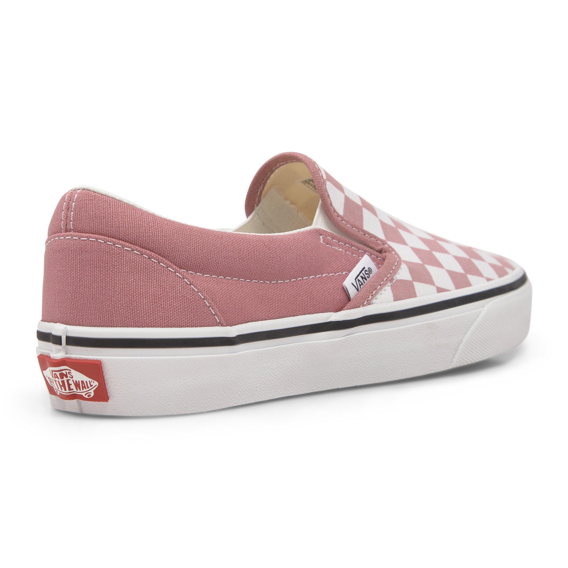 Pink and brown checkered vans best sale