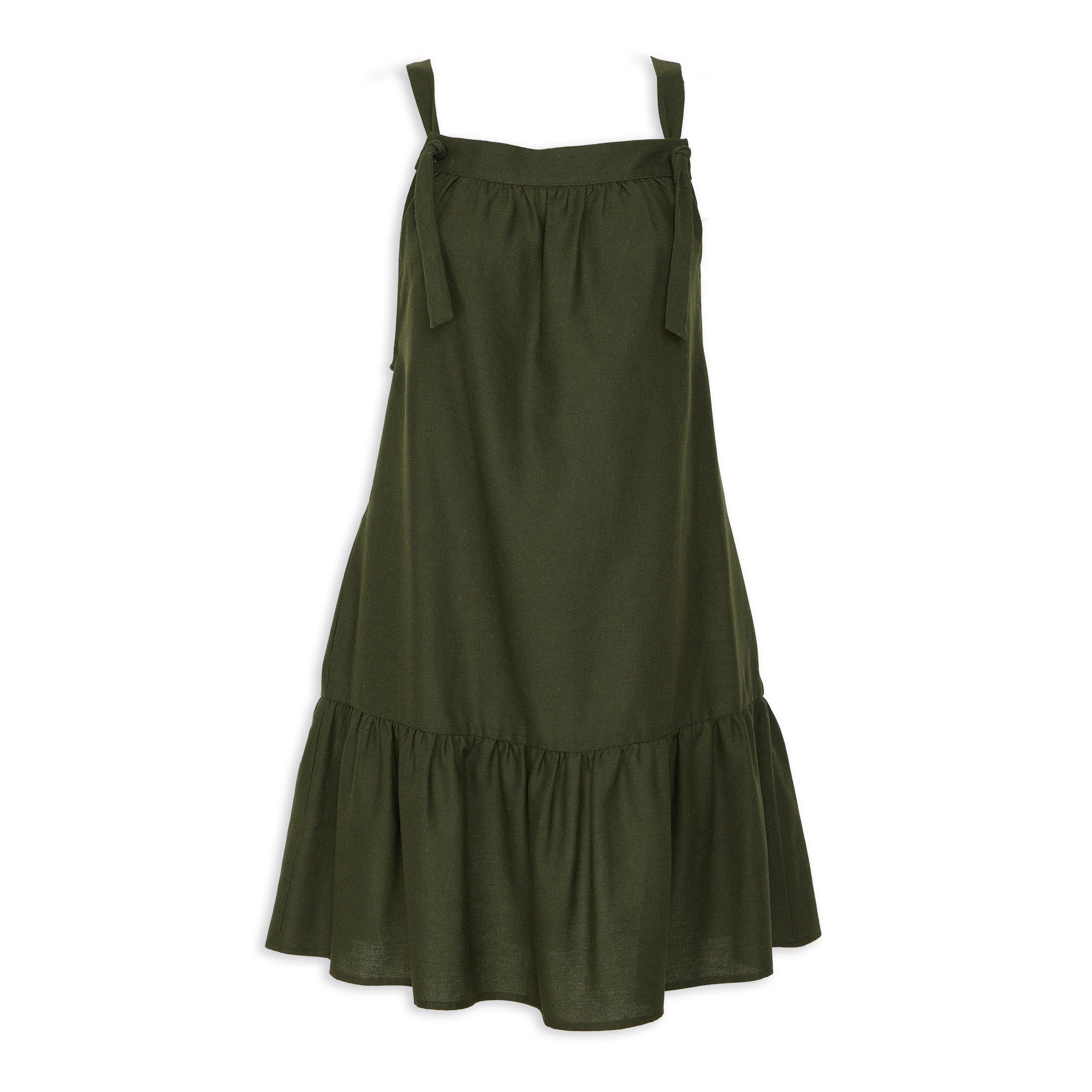 Khaki green pinafore dress hotsell