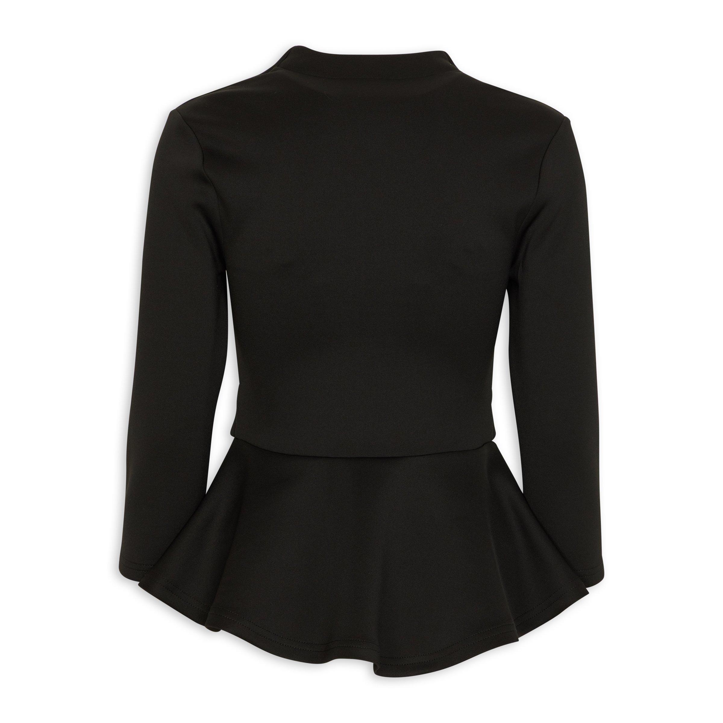 Black Peplum Top (3148564) | Truworths