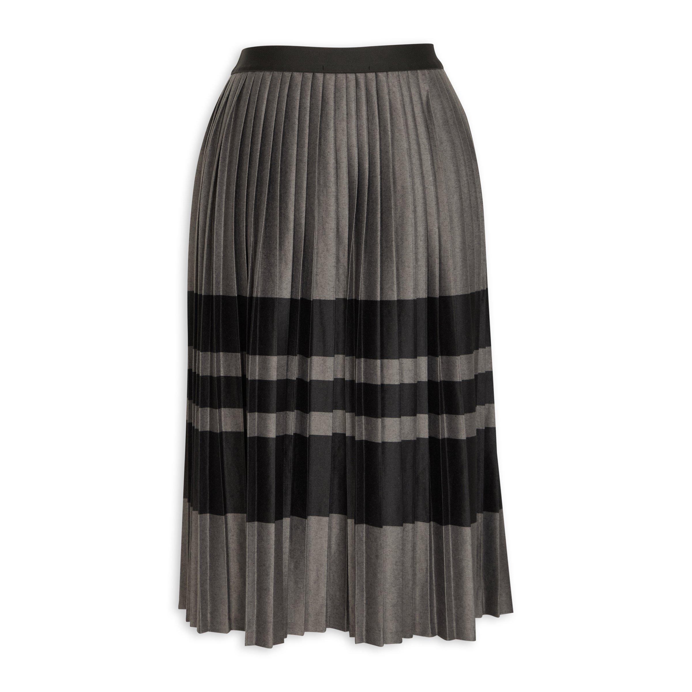 Women's gray pleated skirt sales