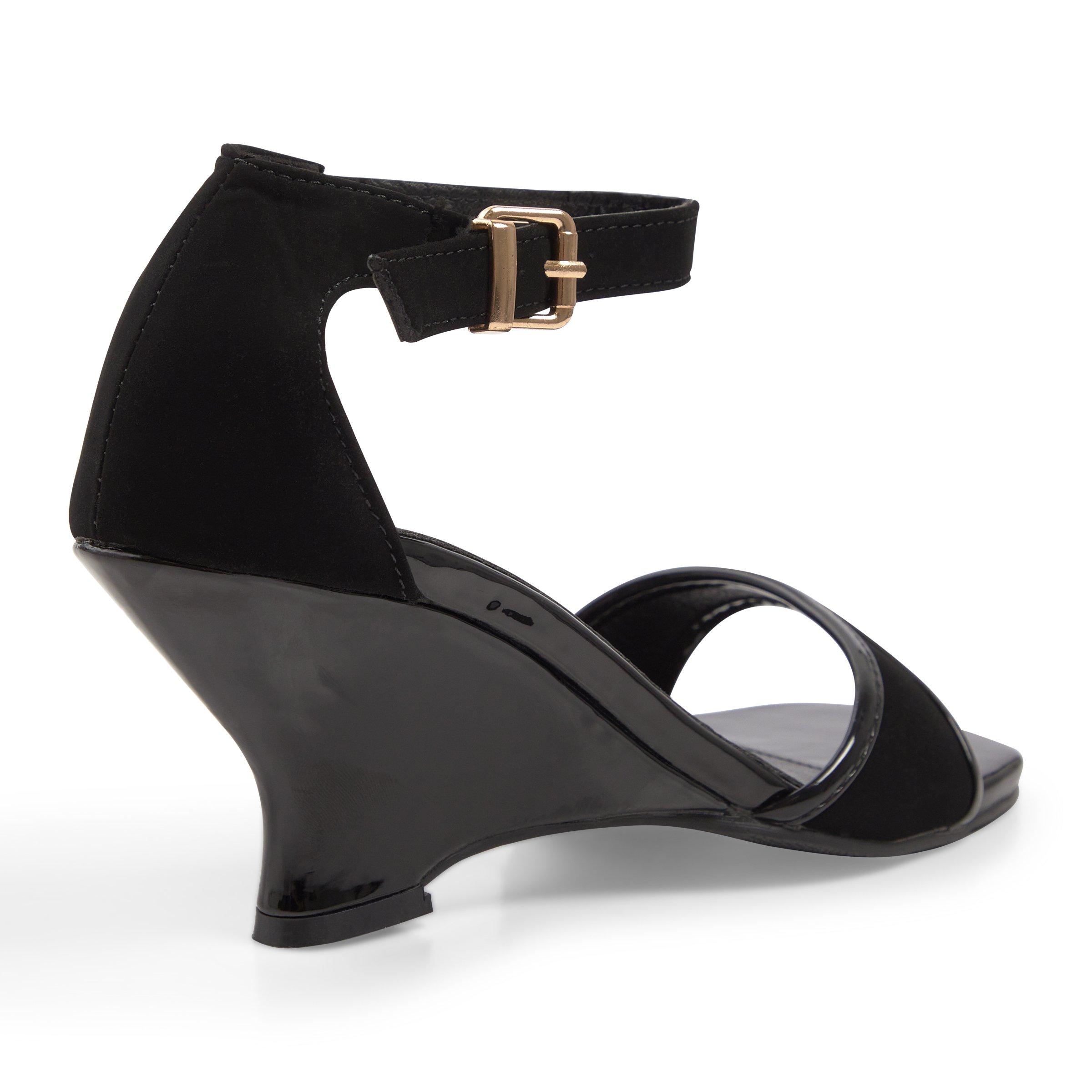 Womens black wedge heels top