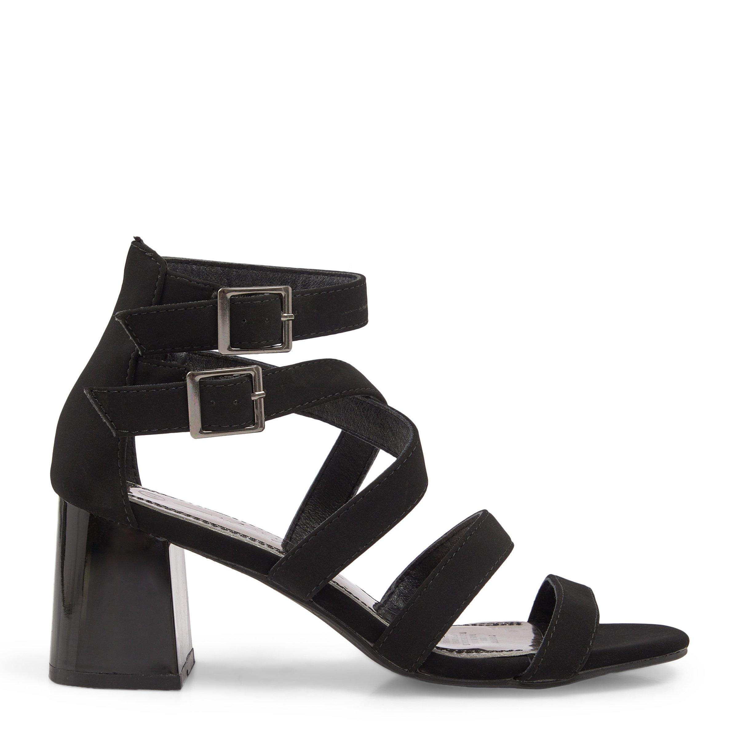 Black strappy shoes online