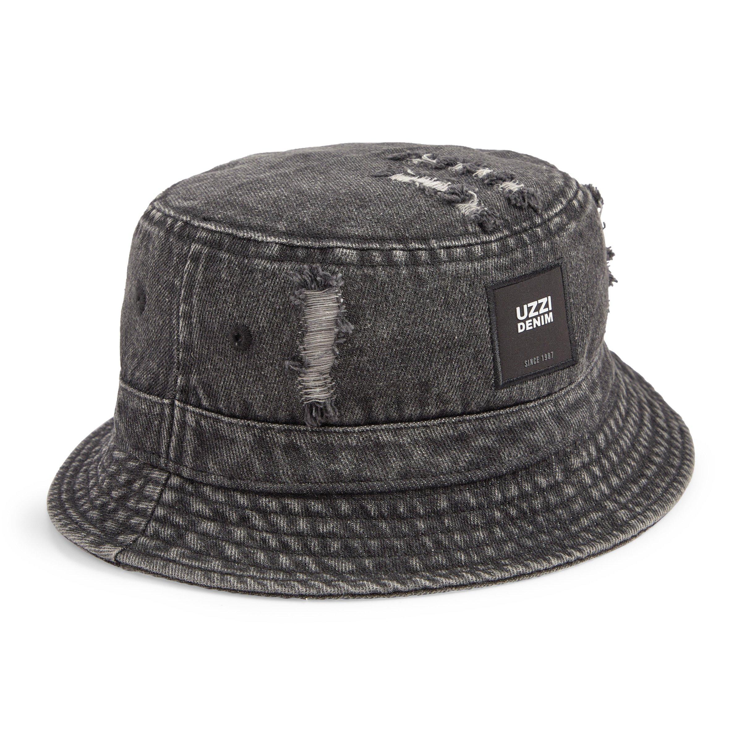 Black Denim Ripped Bucket Hat (3149675) | UZZI