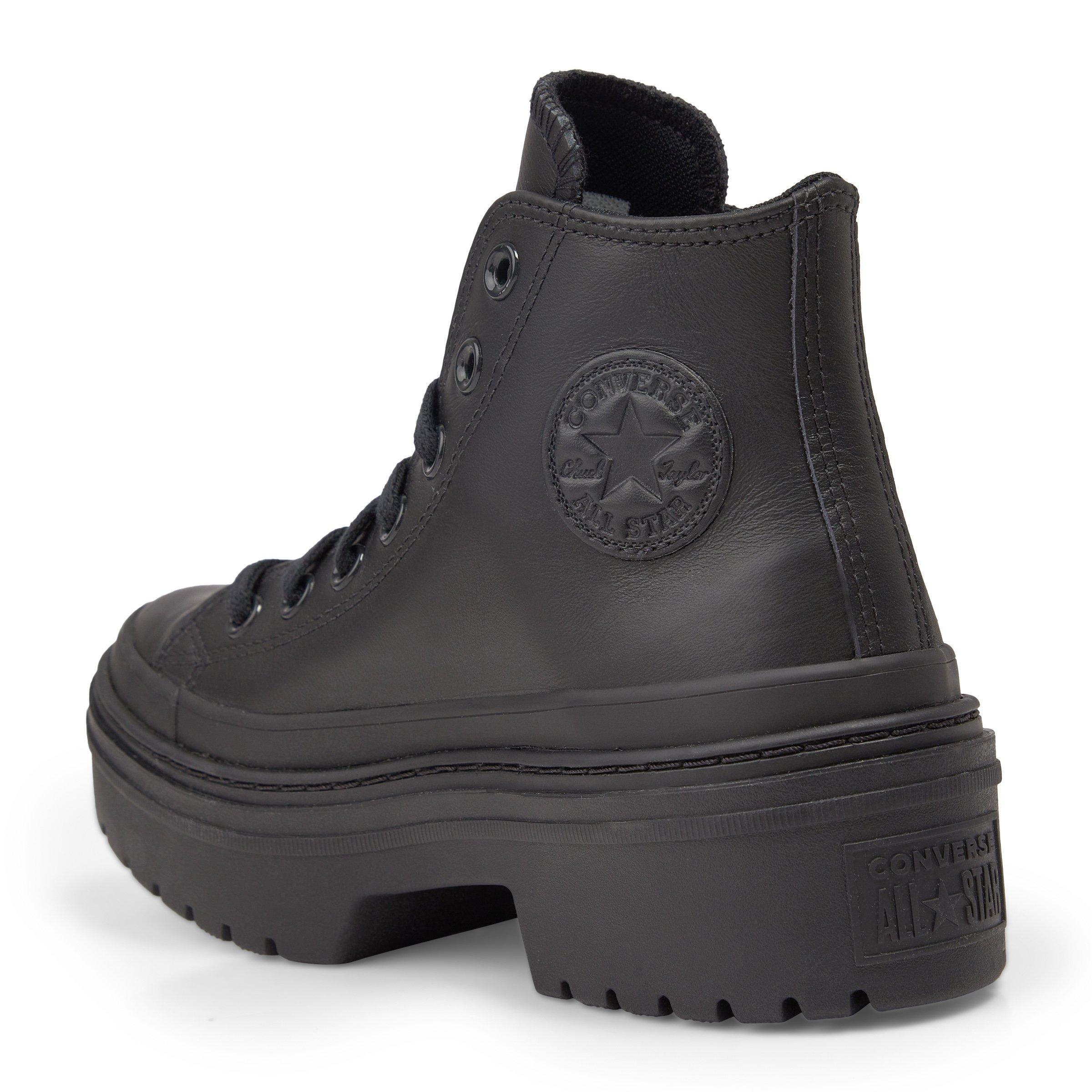 All Star Lugged Heel Leather Platform Hi