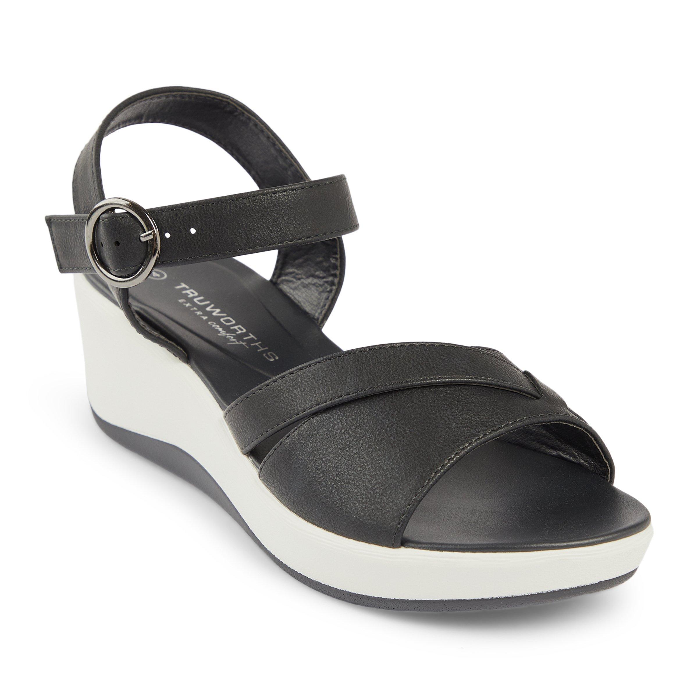 Navy and White Wedge Sandals 3151581 Truworths