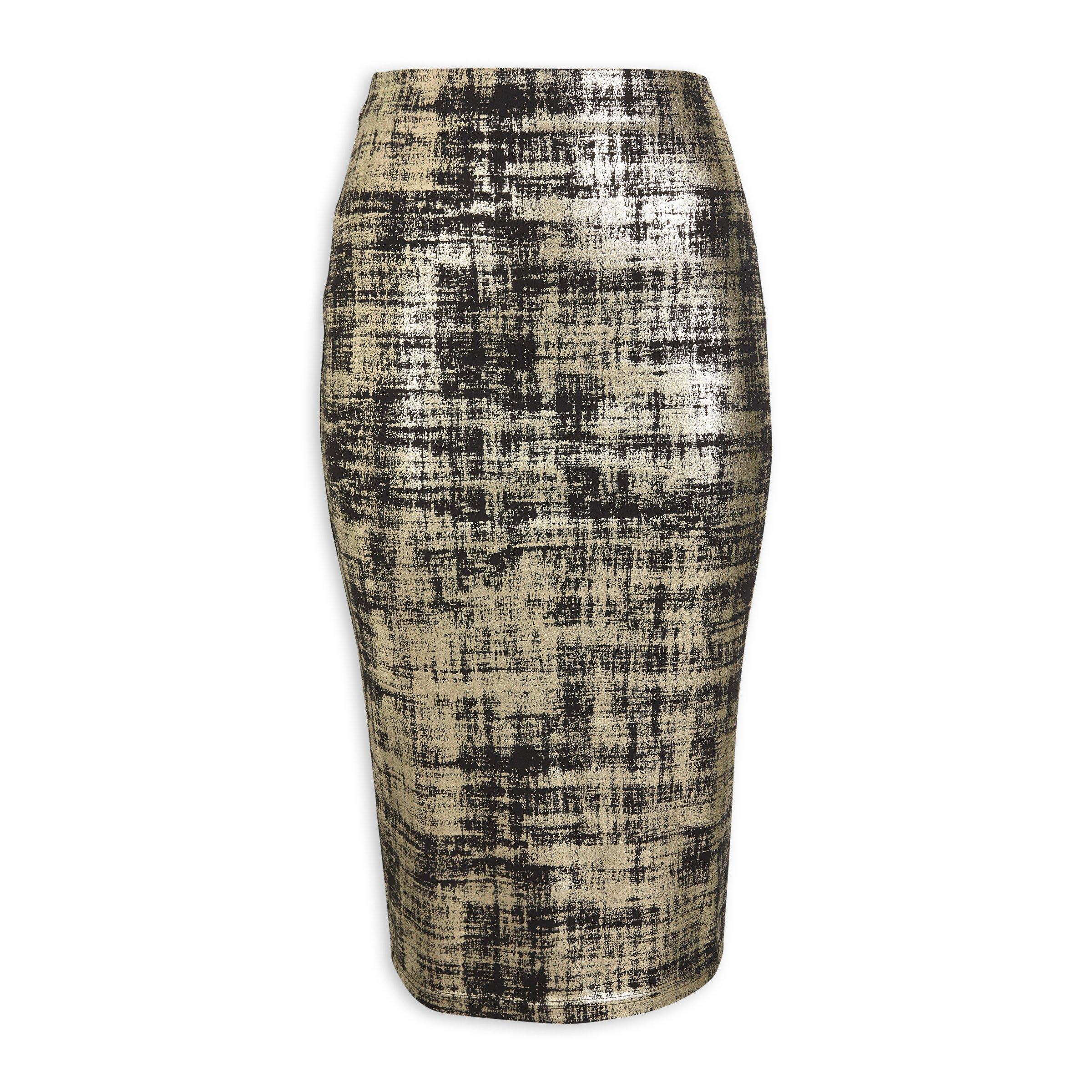 Gold bodycon clearance skirt