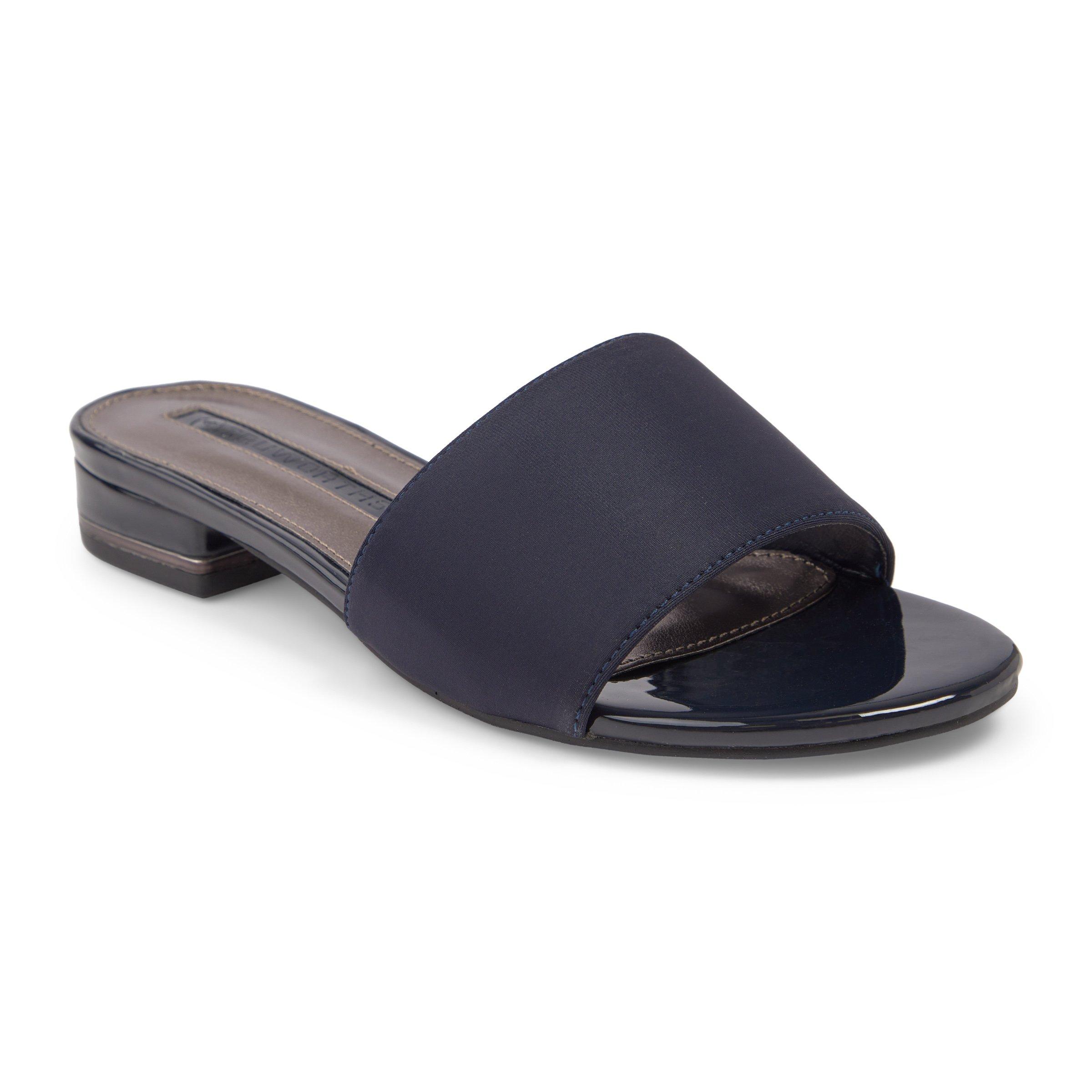 Navy mule sandals shop