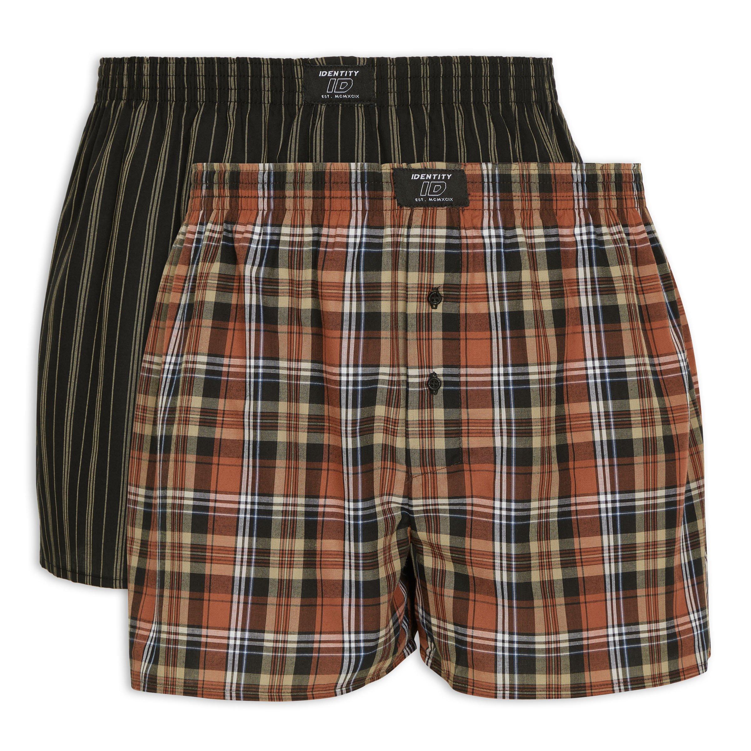 パンツ PUI CHECK RIBBON BOXER PANTS 2-pack Check Boxers (3153046) | Identity