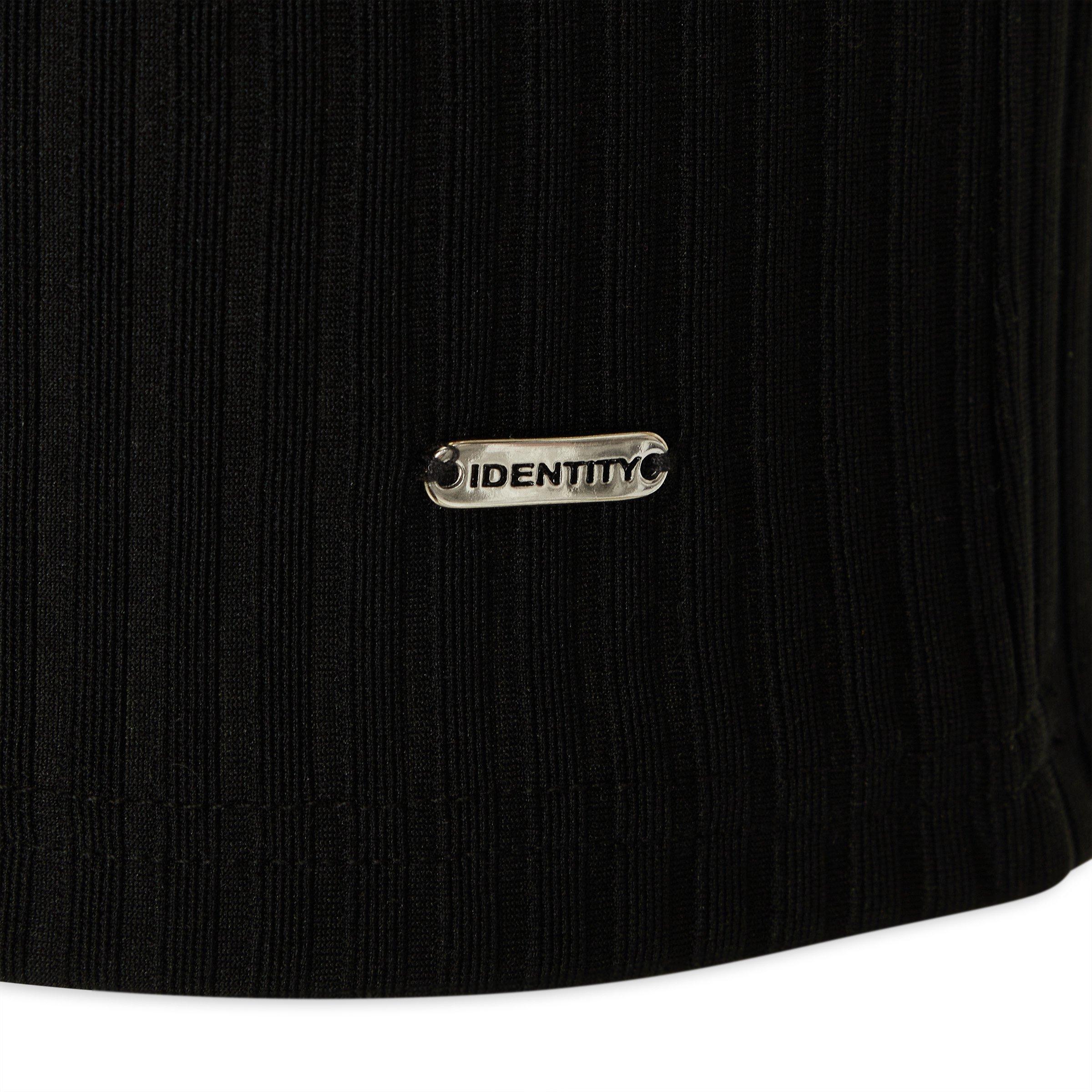【COLOR iN ID】Slim zipper T-shirt Black Slim T-shirt With Zip (3153327) | Identity