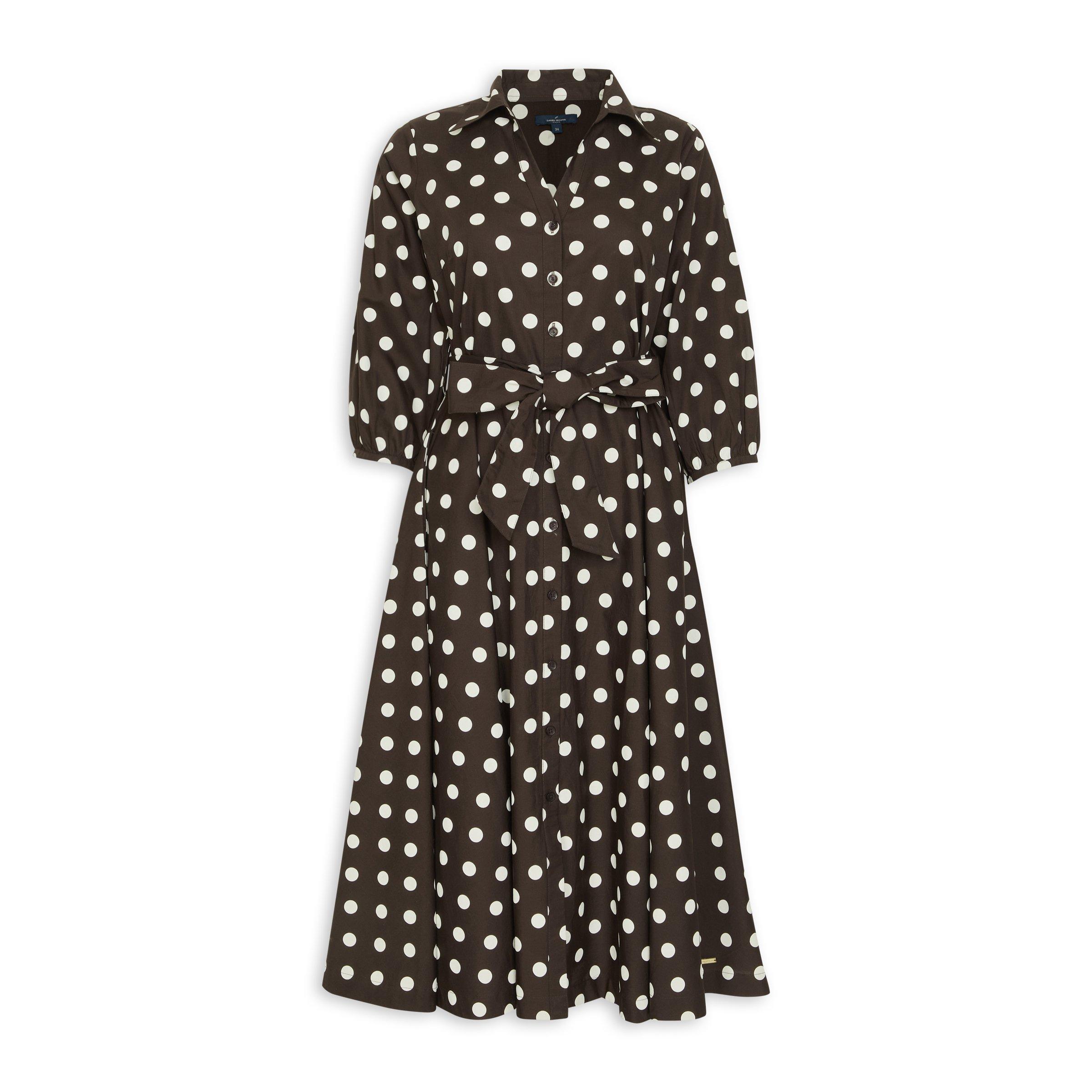 Brown Dotted Fit and Flare Dress 3153428 Daniel Hechter