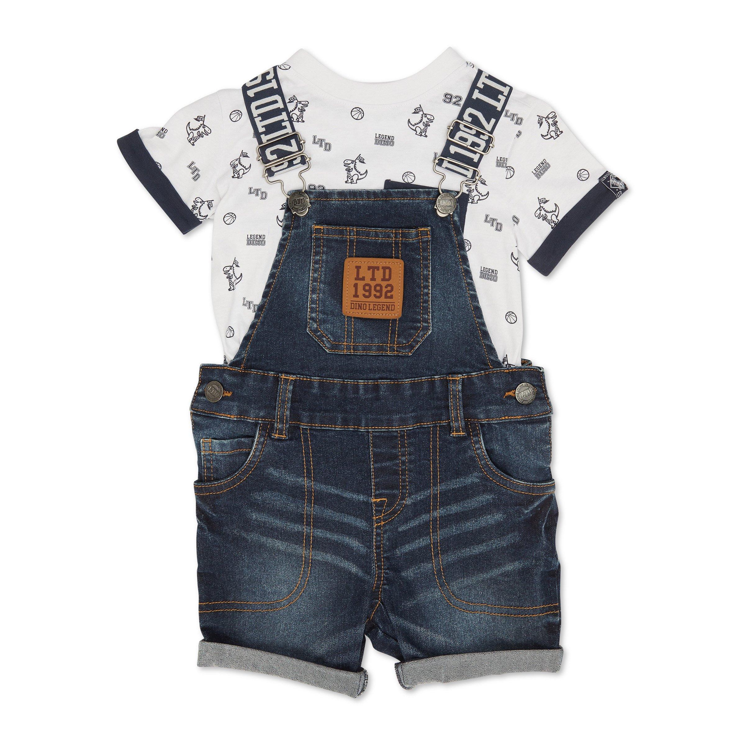 Baby denim dungarees best sale