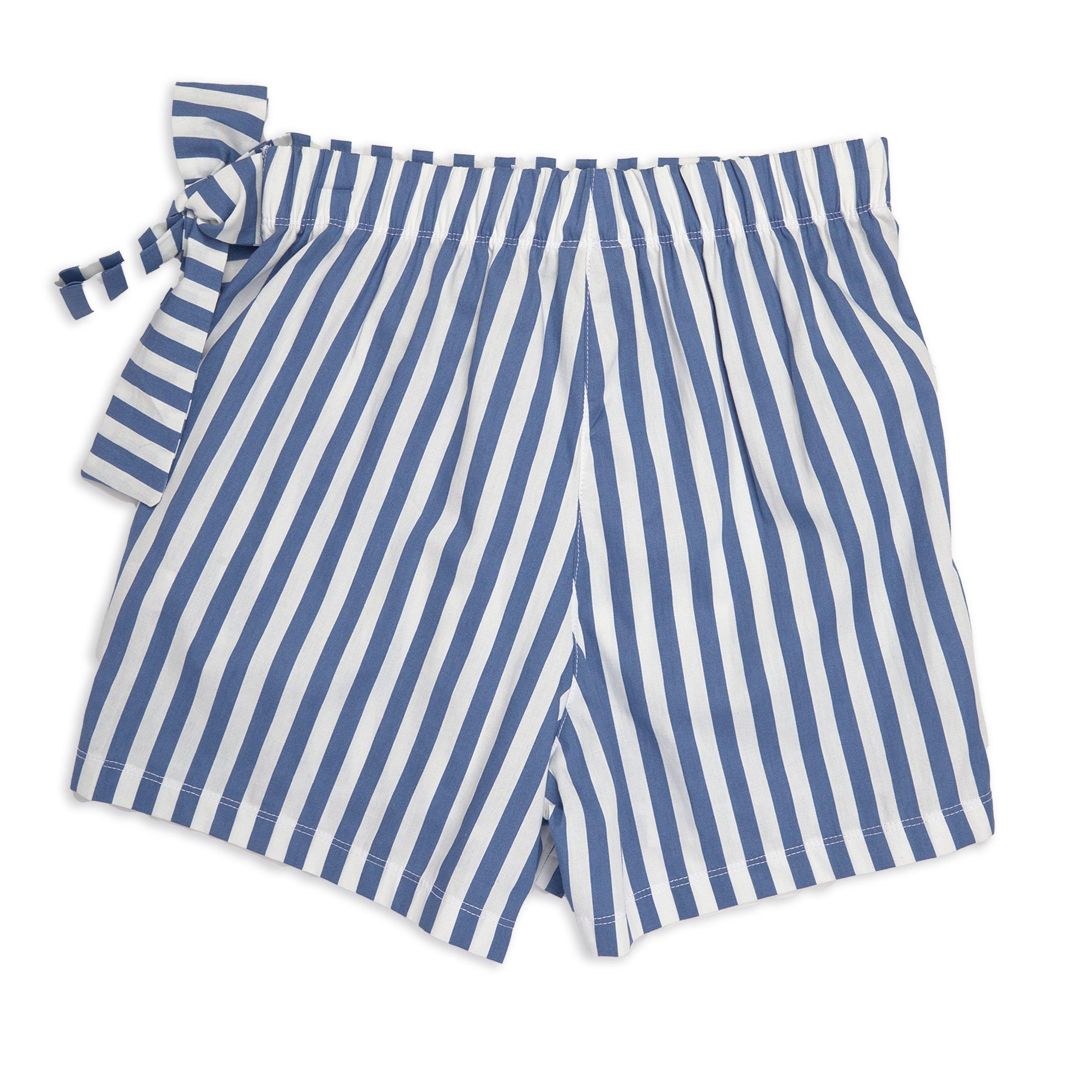 Womens blue striped shorts sales