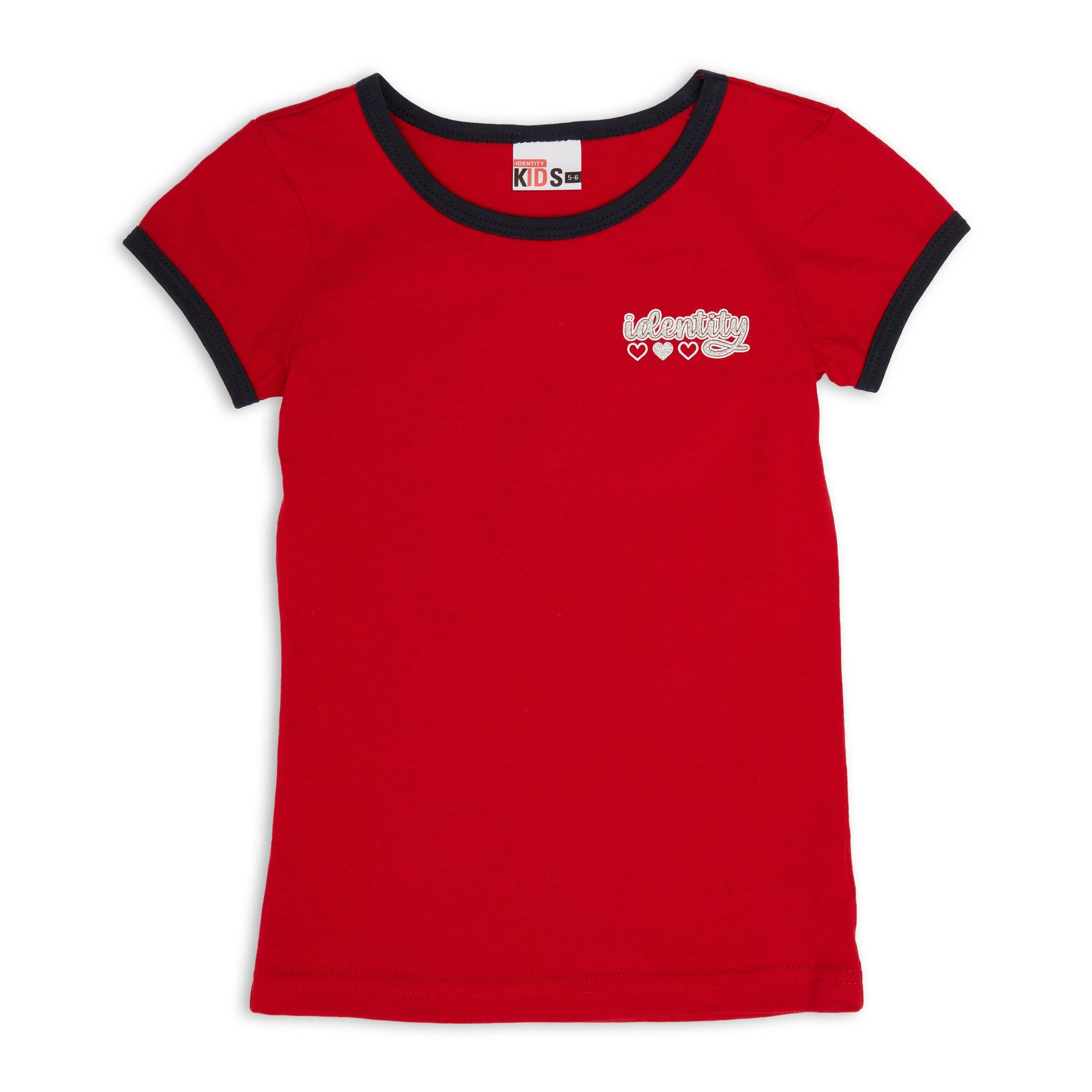 Kid Girl Red Branded T shirt 3153541 Identity