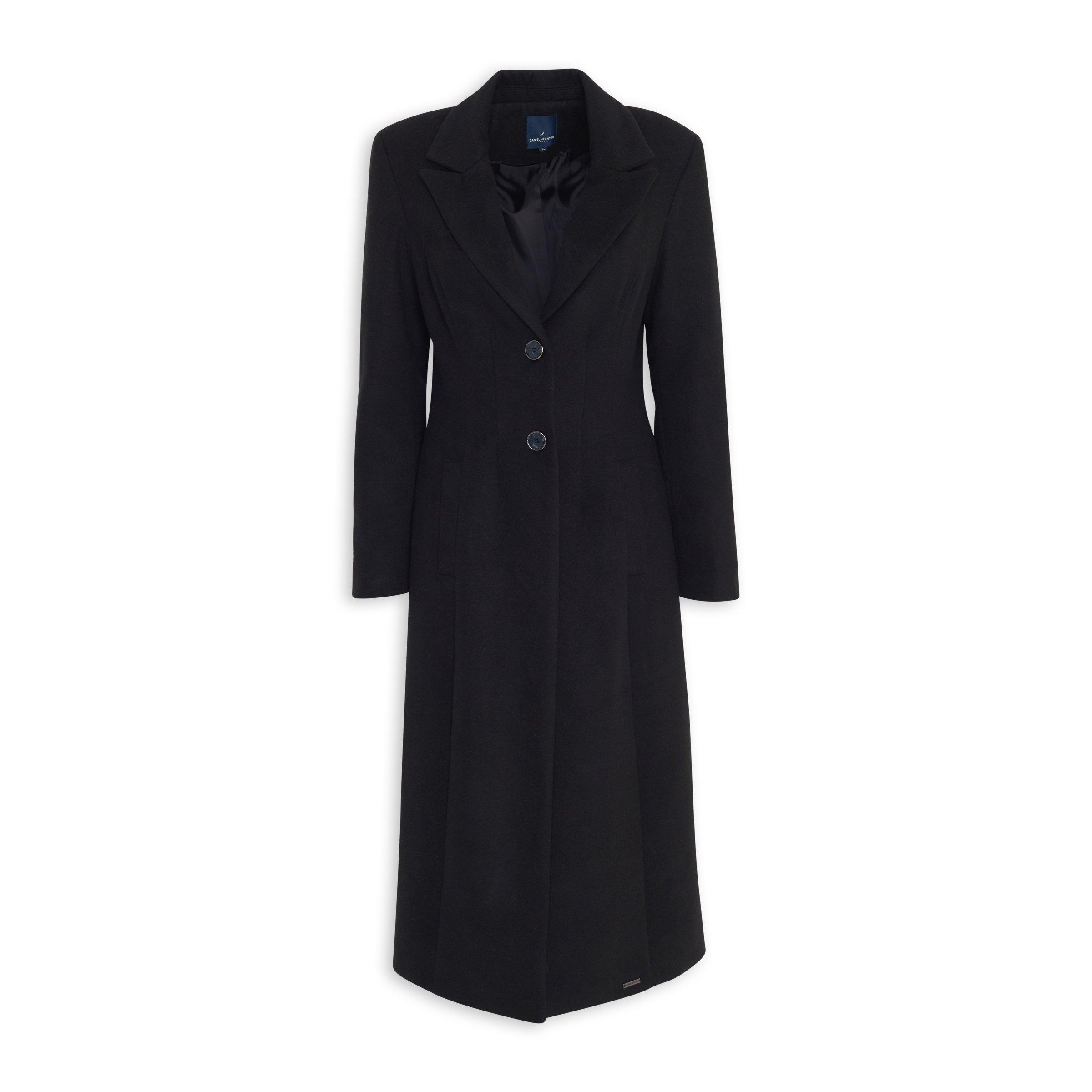 Black Melton Coat (3154245) | Daniel Hechter
