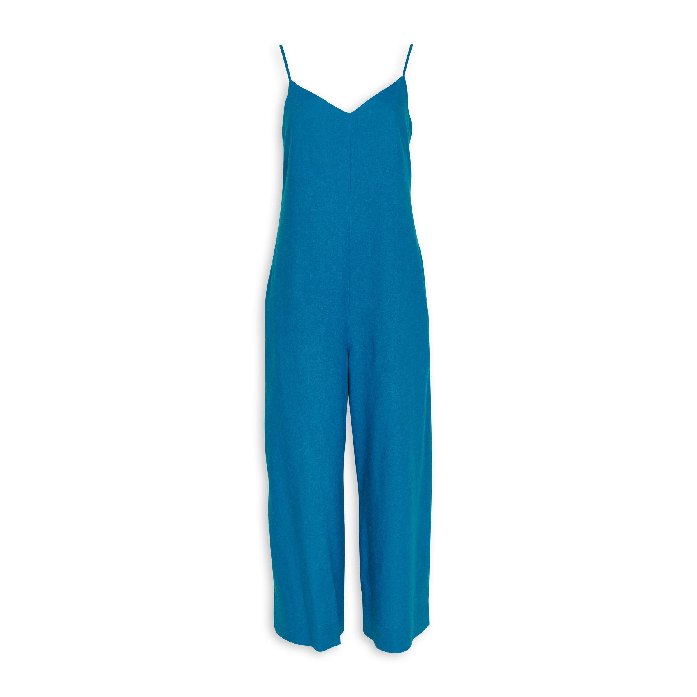 Blue green jumpsuit on sale