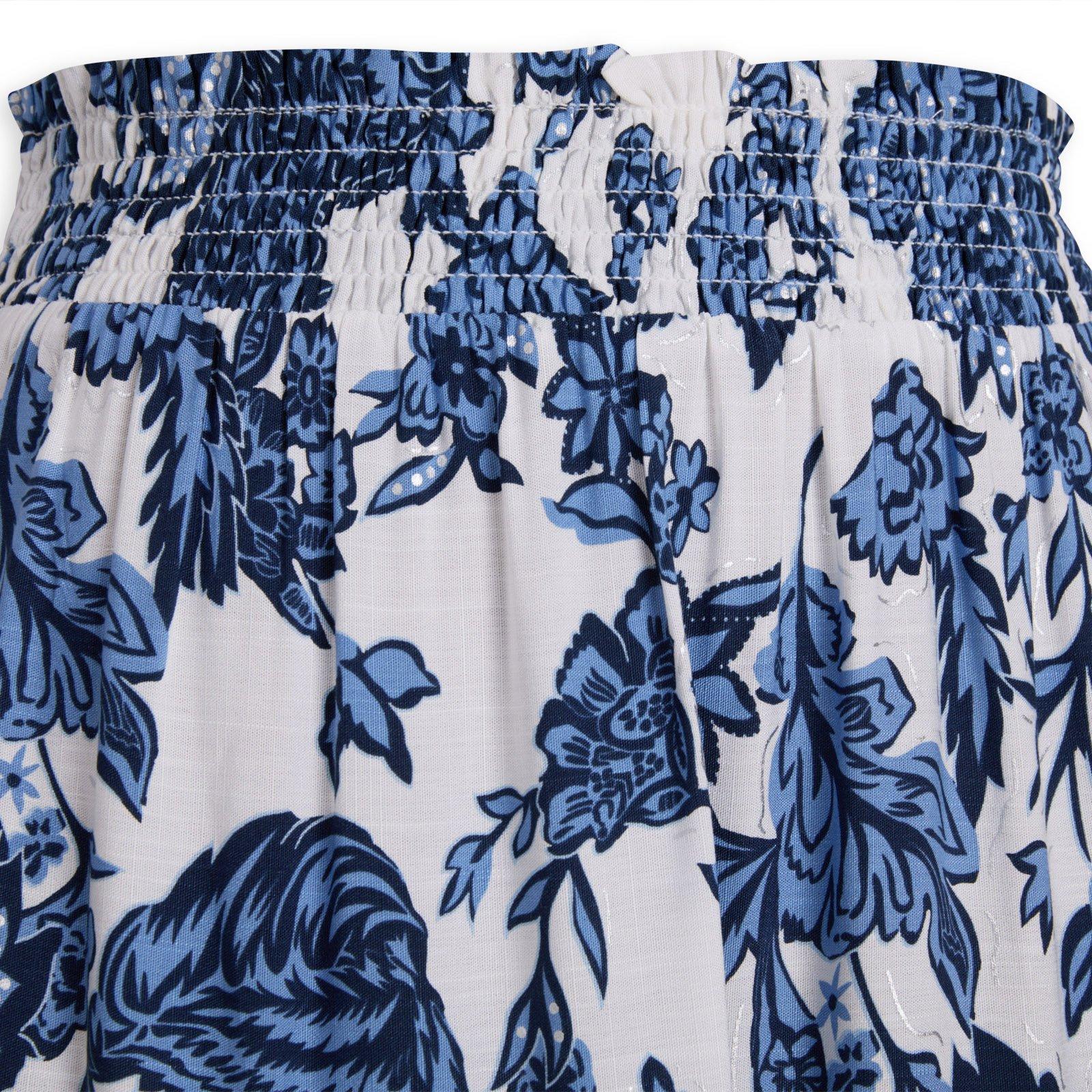 White and Navy Floral Print Skirt (3154998) | Identity