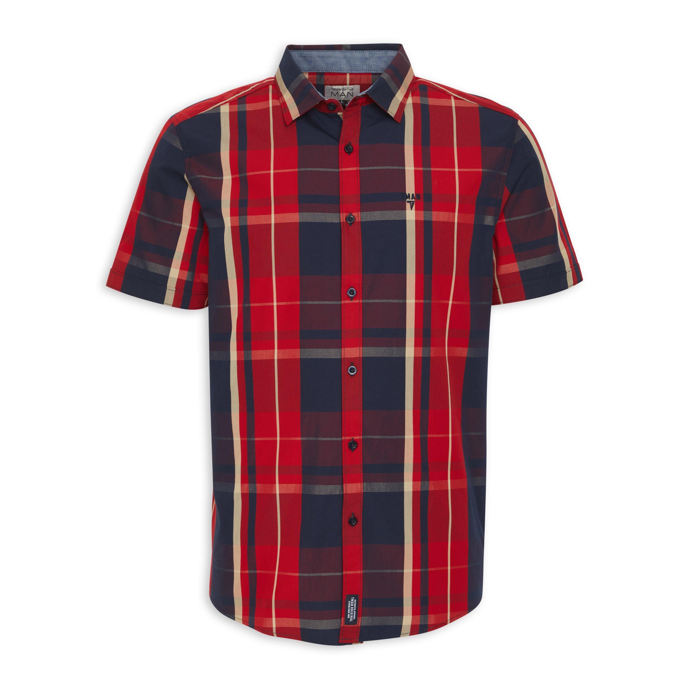 Red check shirt mens sales
