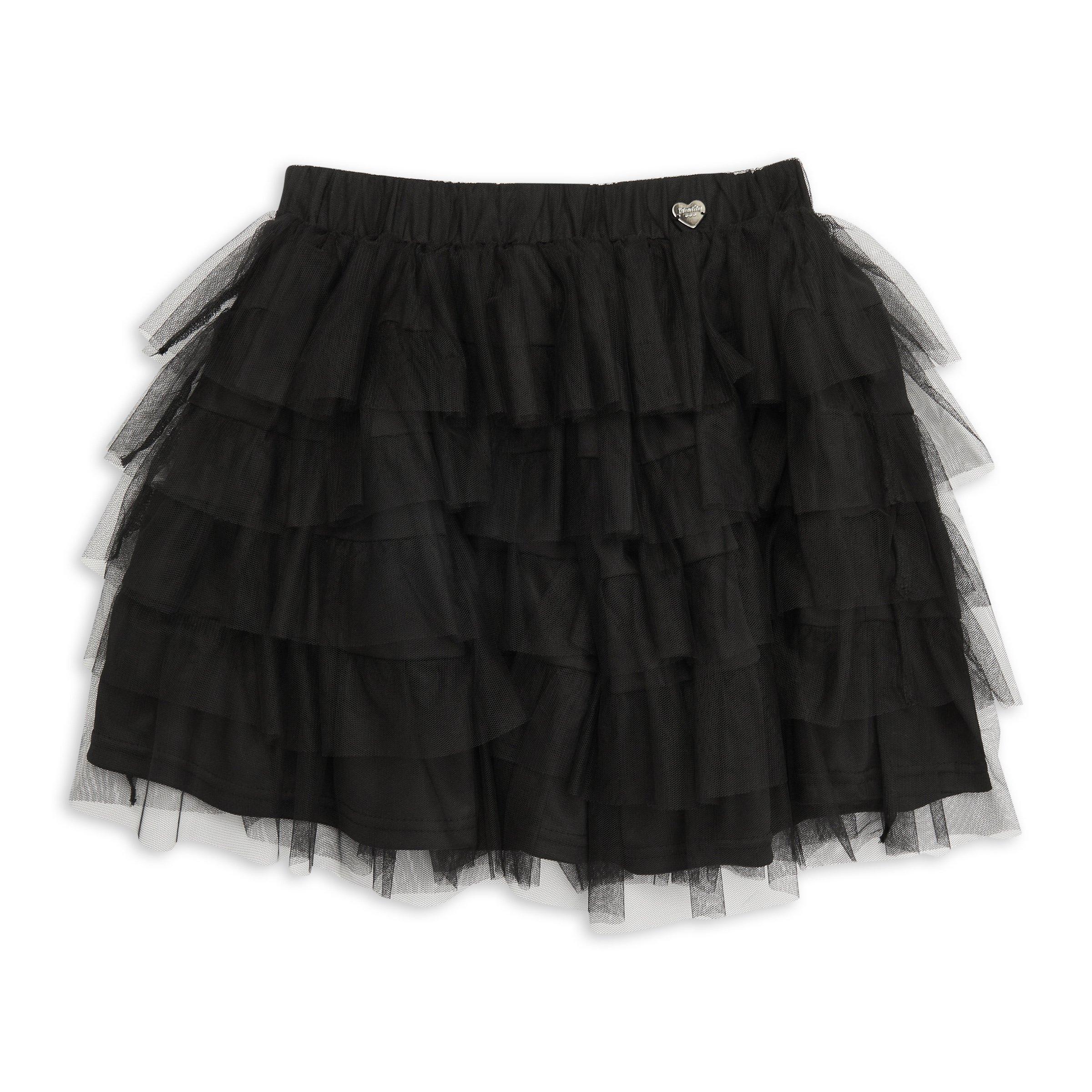 Black tulle tiered skirt sale