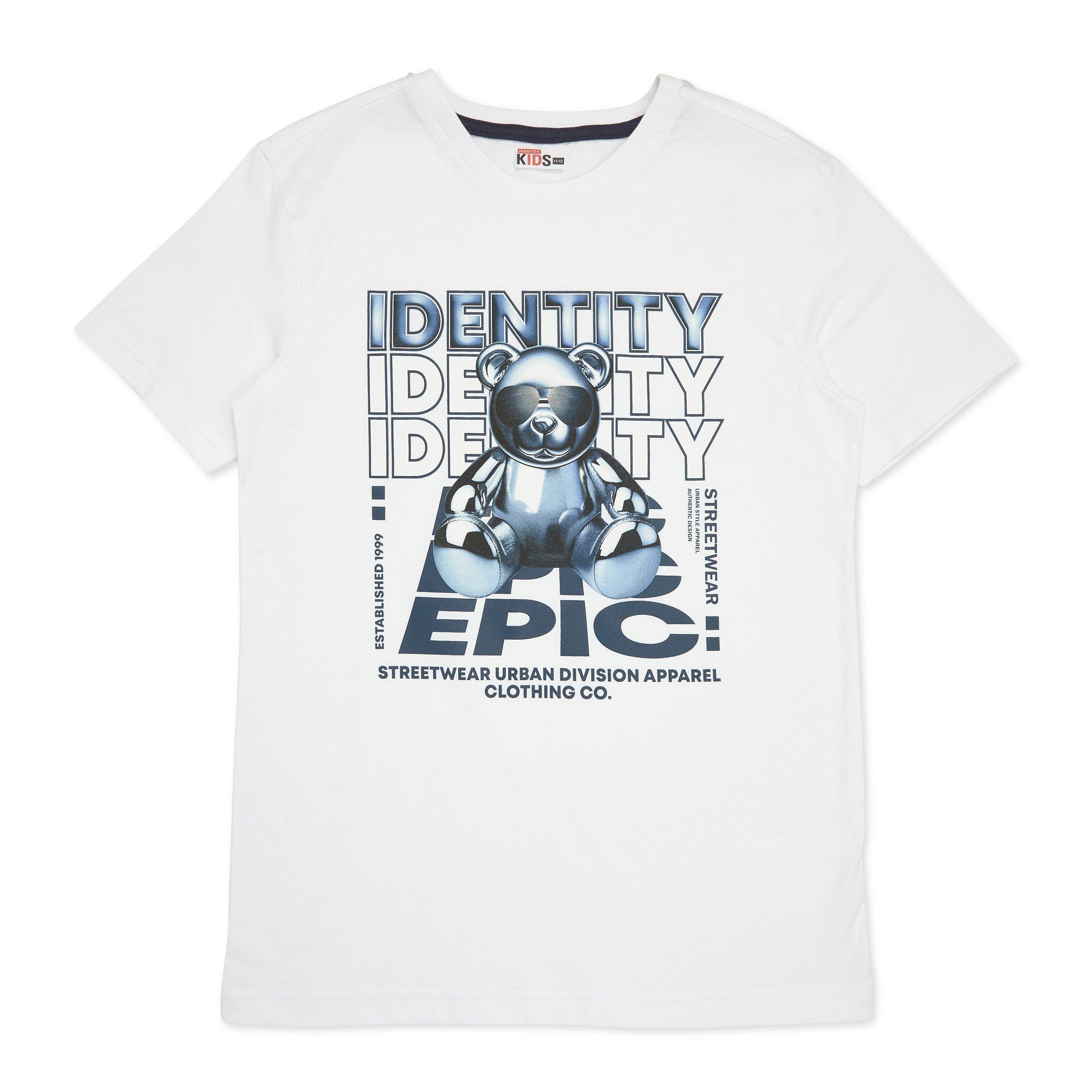 Boys White Graphic T-shirt (3157234) | Identity