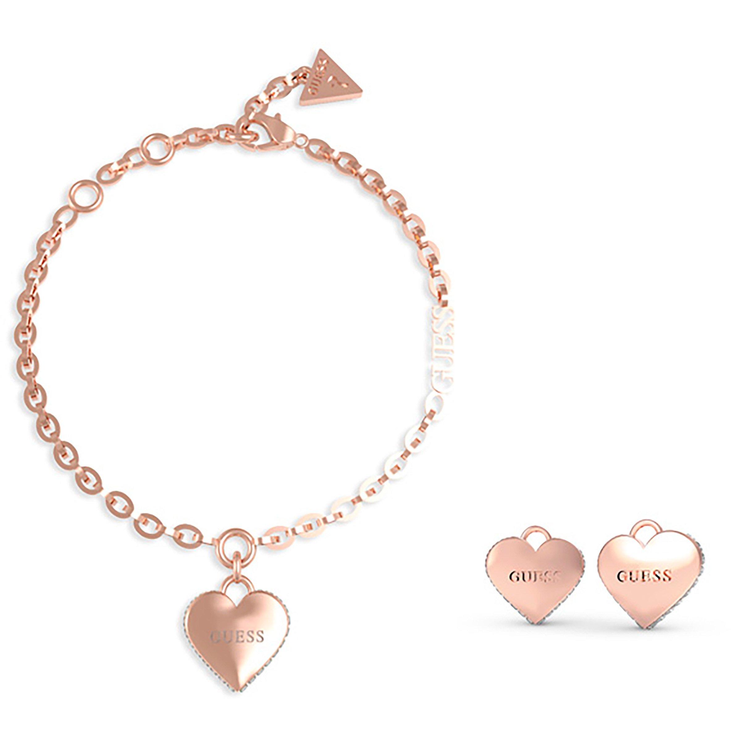 Guess rose gold heart bracelet best sale