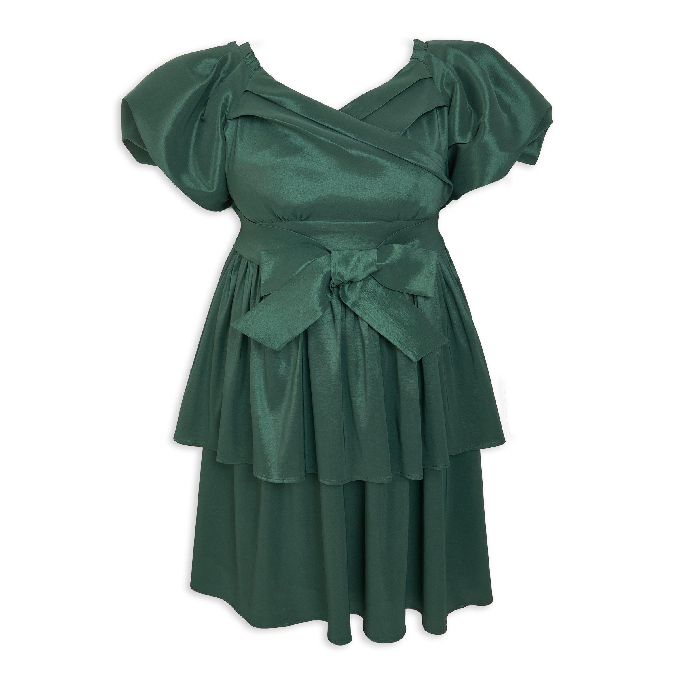 Green Fit & Flare Plus Size Dress (3159511) | Zeta