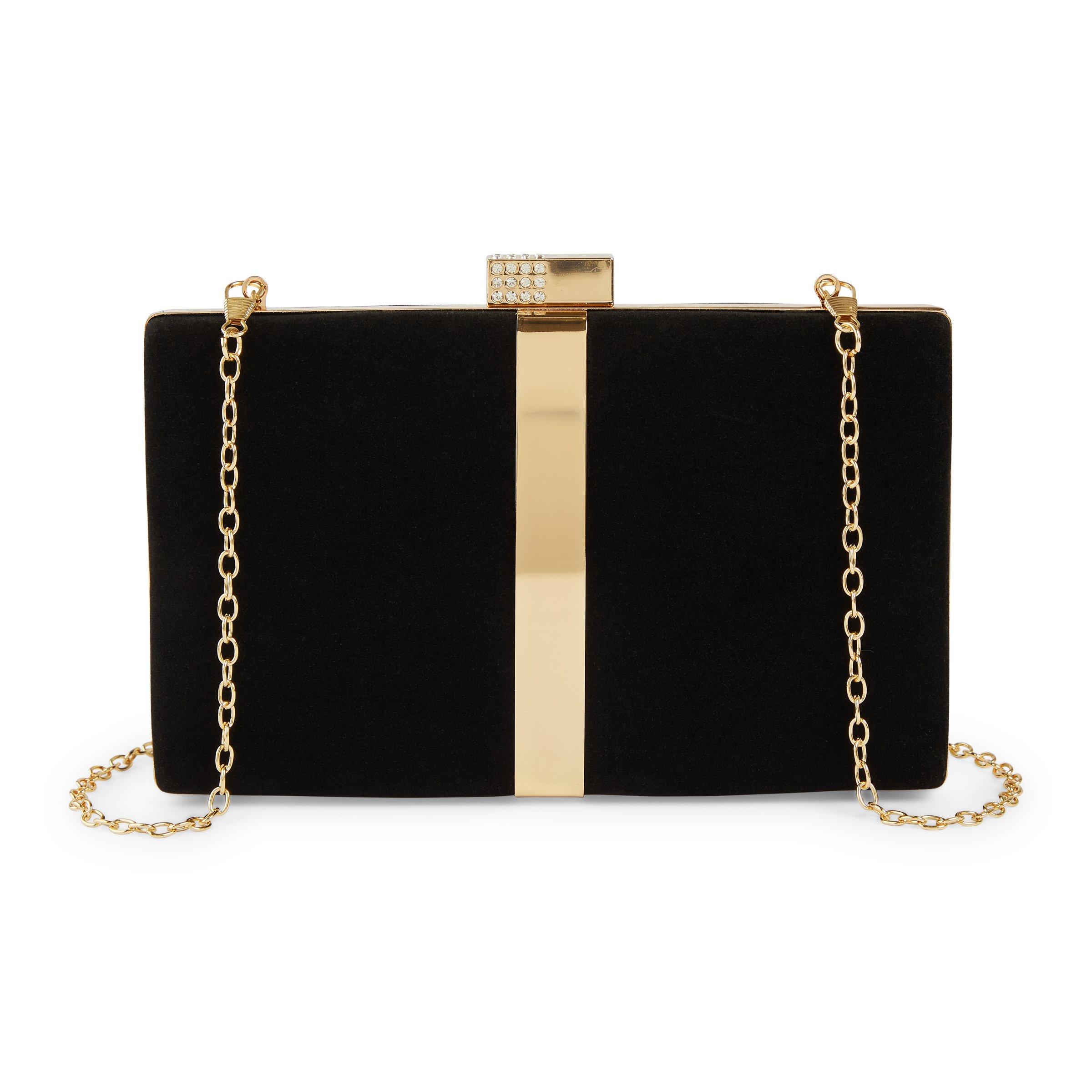 Black gold clutch bag hotsell