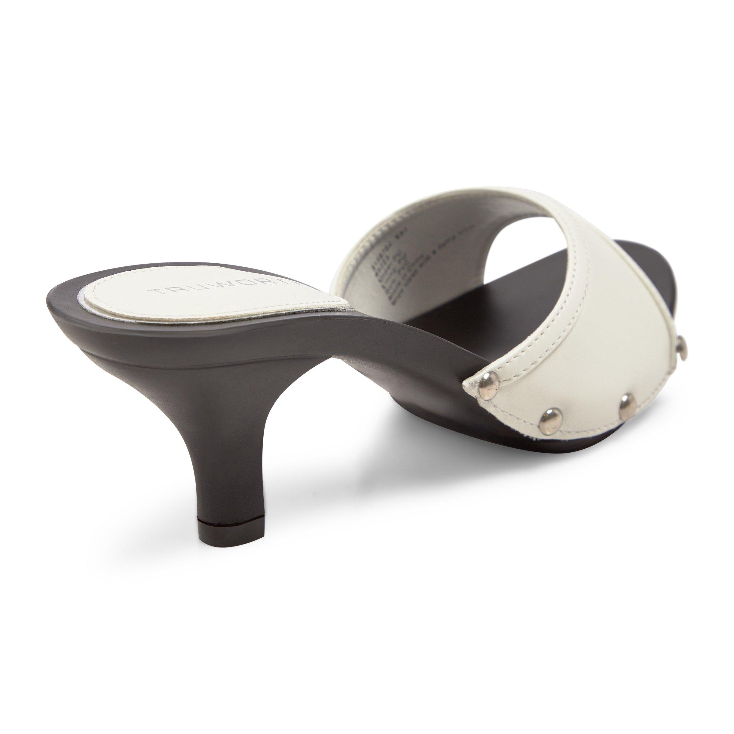 White kitten heel mule sales