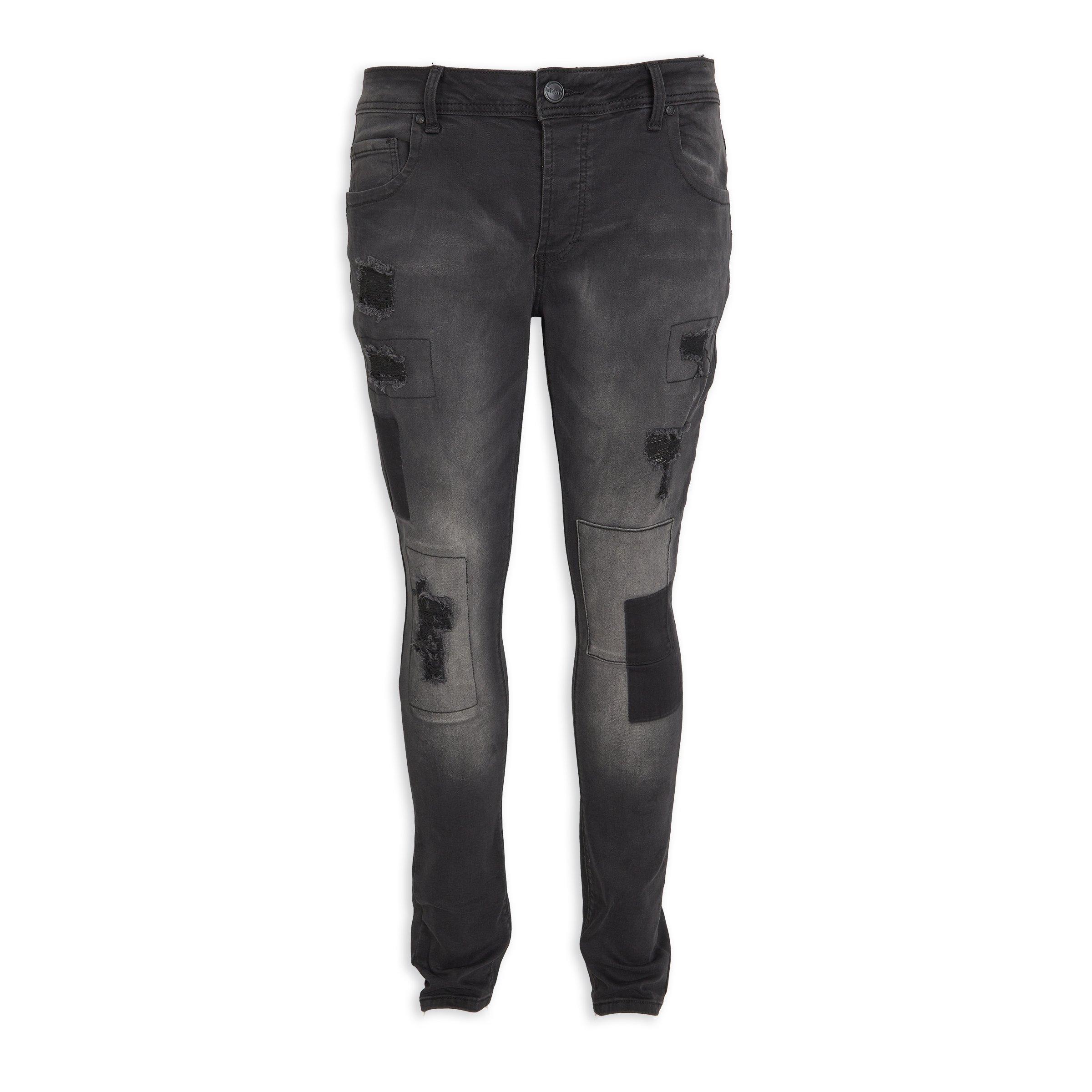 『TEN DENIM XXX BLACK 38』 Black Patch Denim Jeans (3159867) | Identity