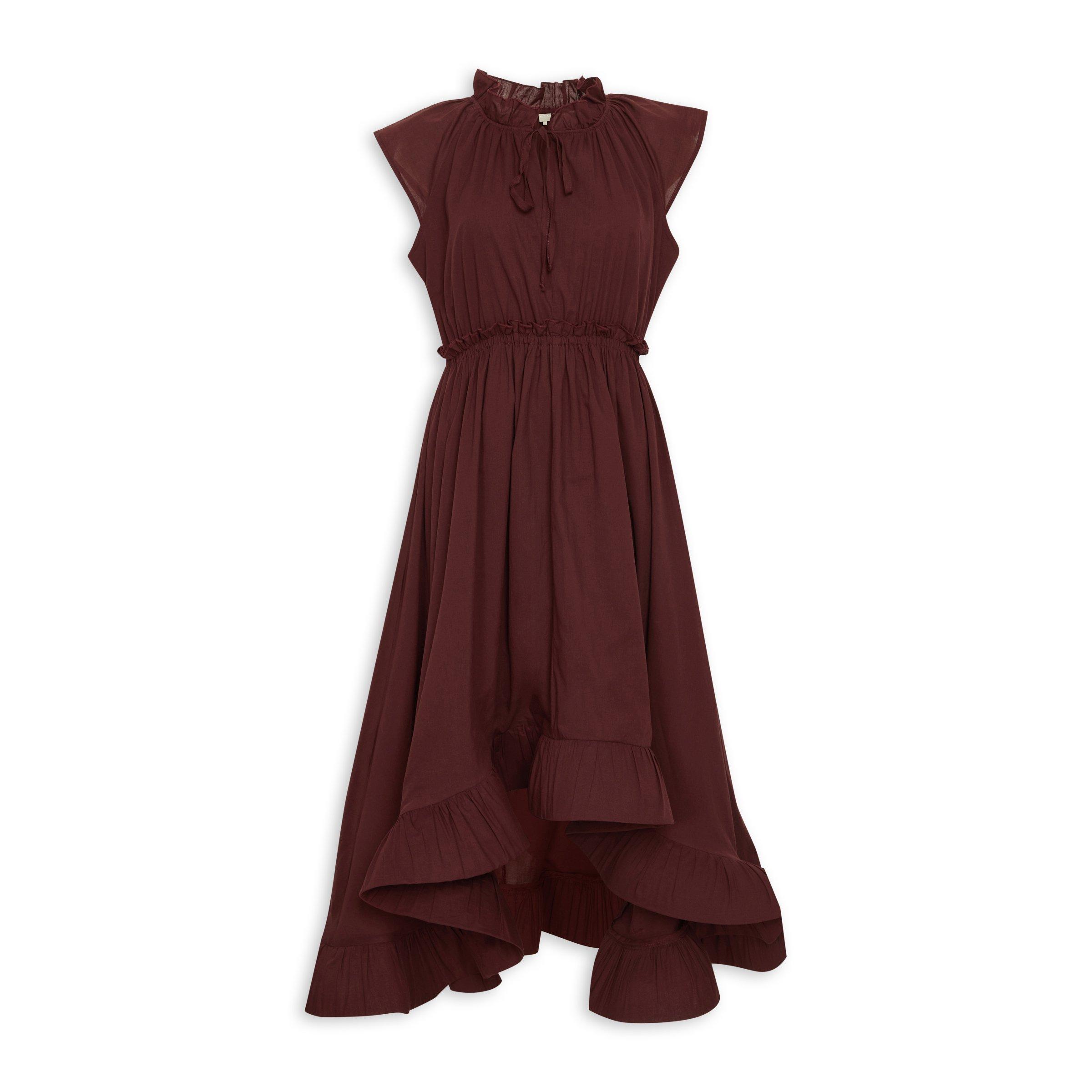 Maroon A-Line Dress (3160036) | LTD Woman