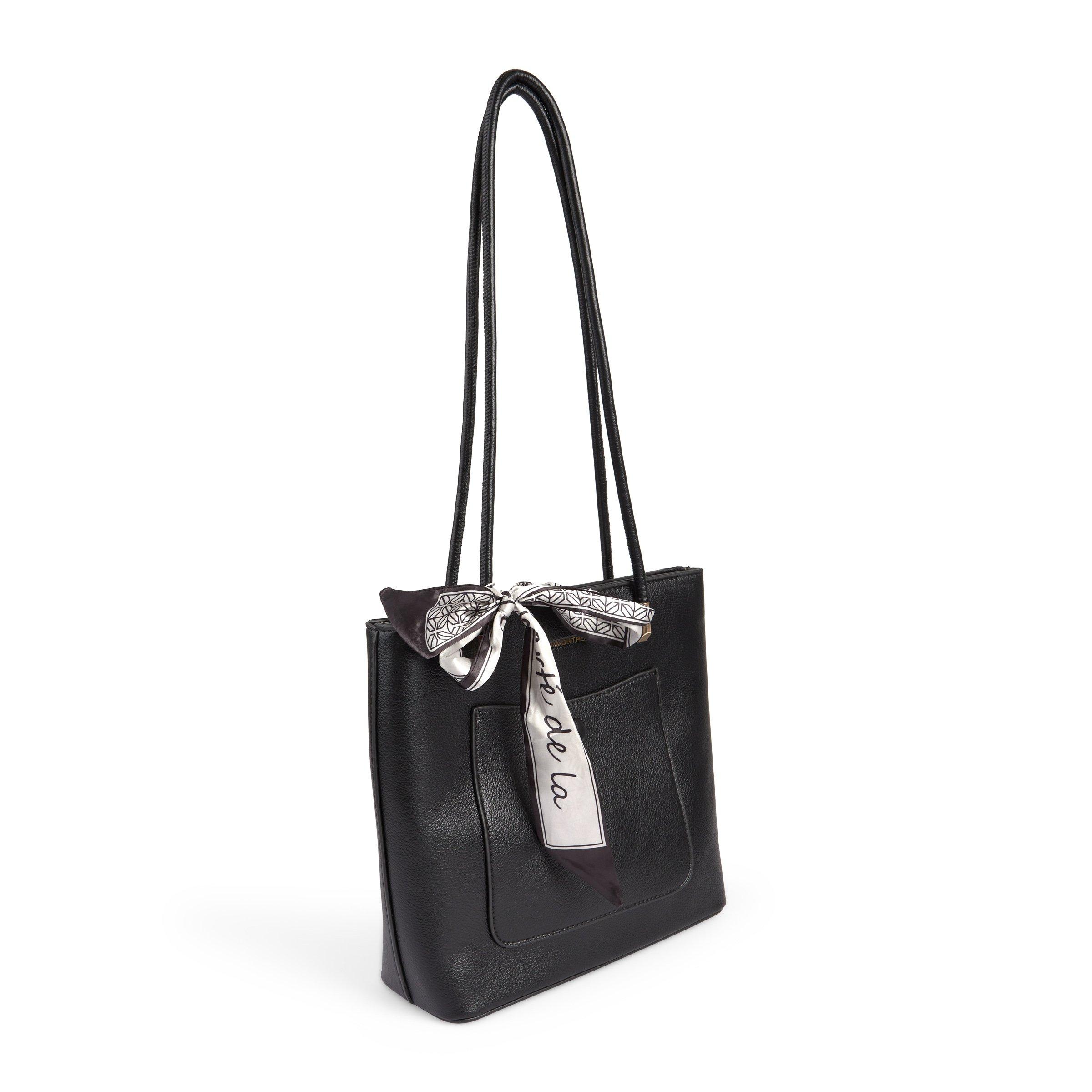 Black Tote Bag With Scarf 3160083 Truworths