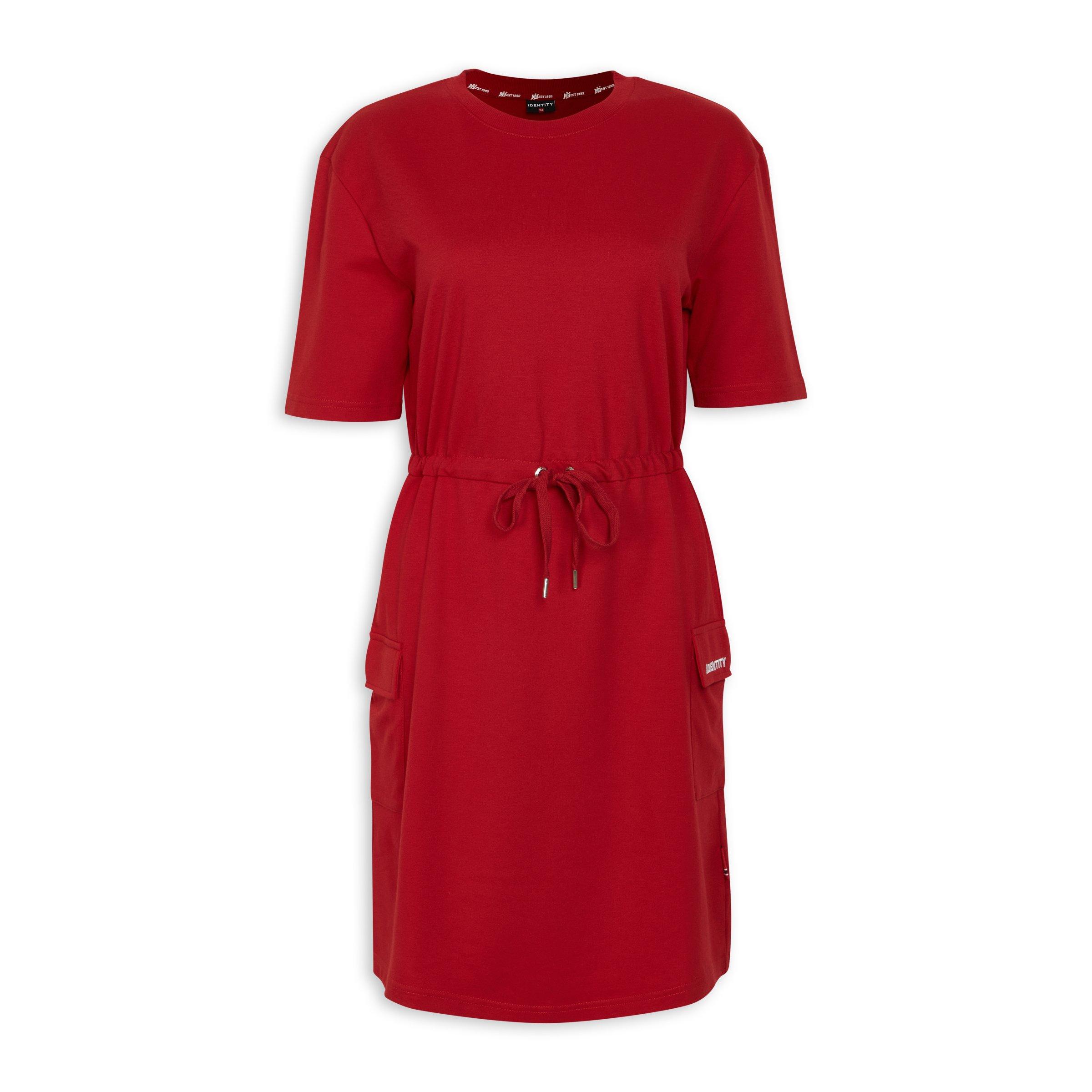 Red Utility Dress With Drawstrings 3160240 Identity