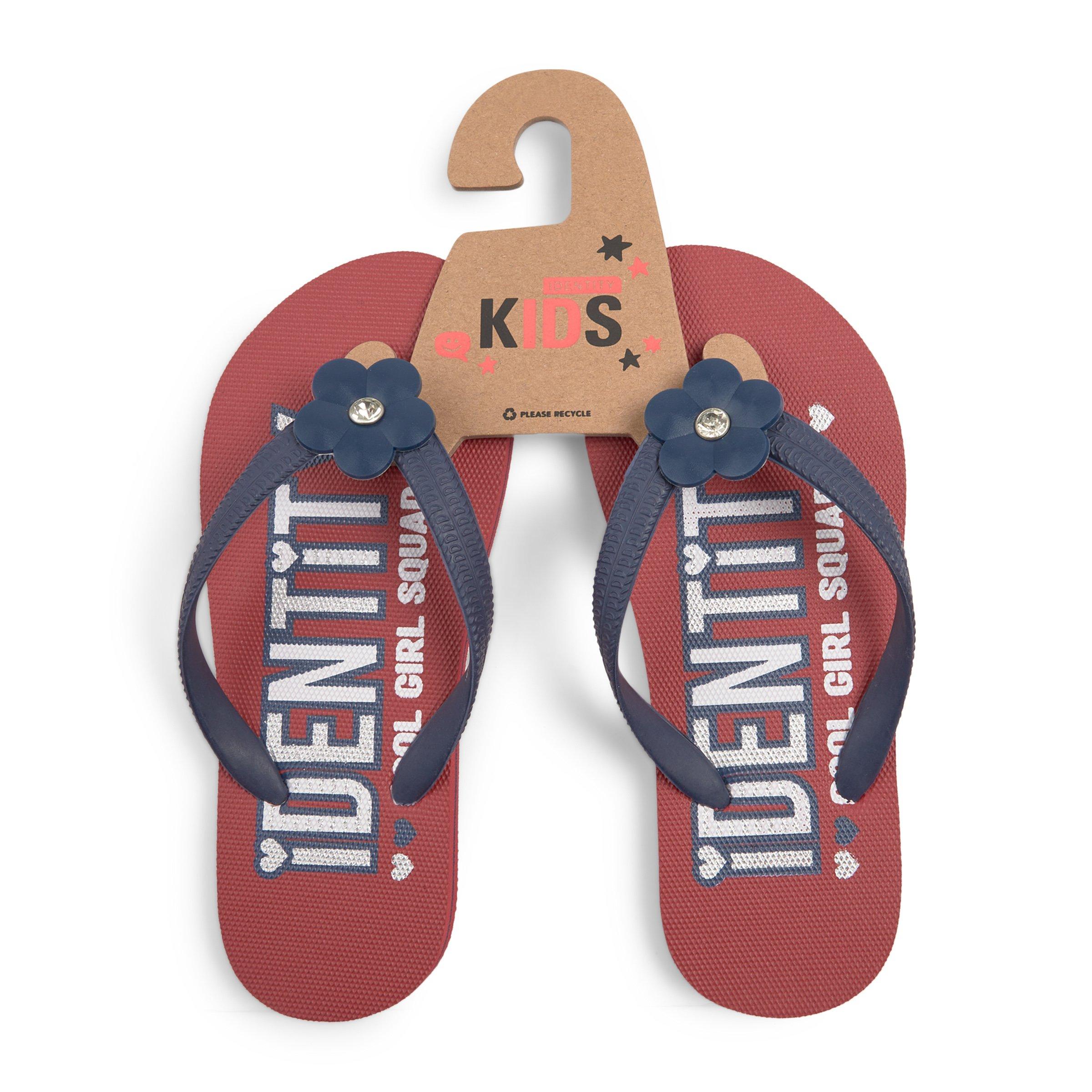 Kids red flip flops clearance