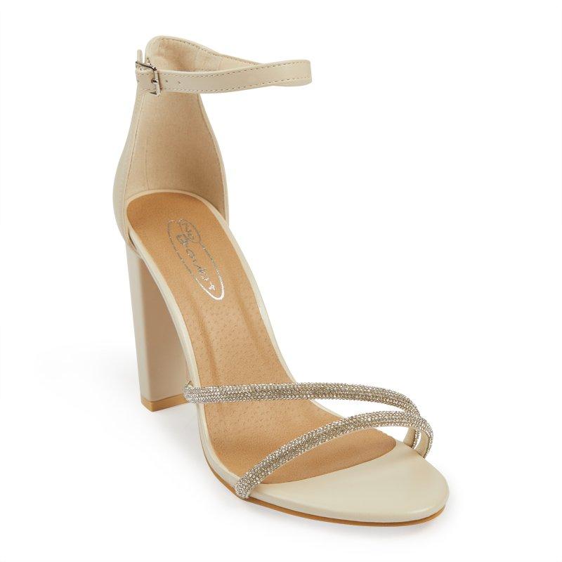 Beige PU High Heel Strappy Sandal 3164934 No Doubt