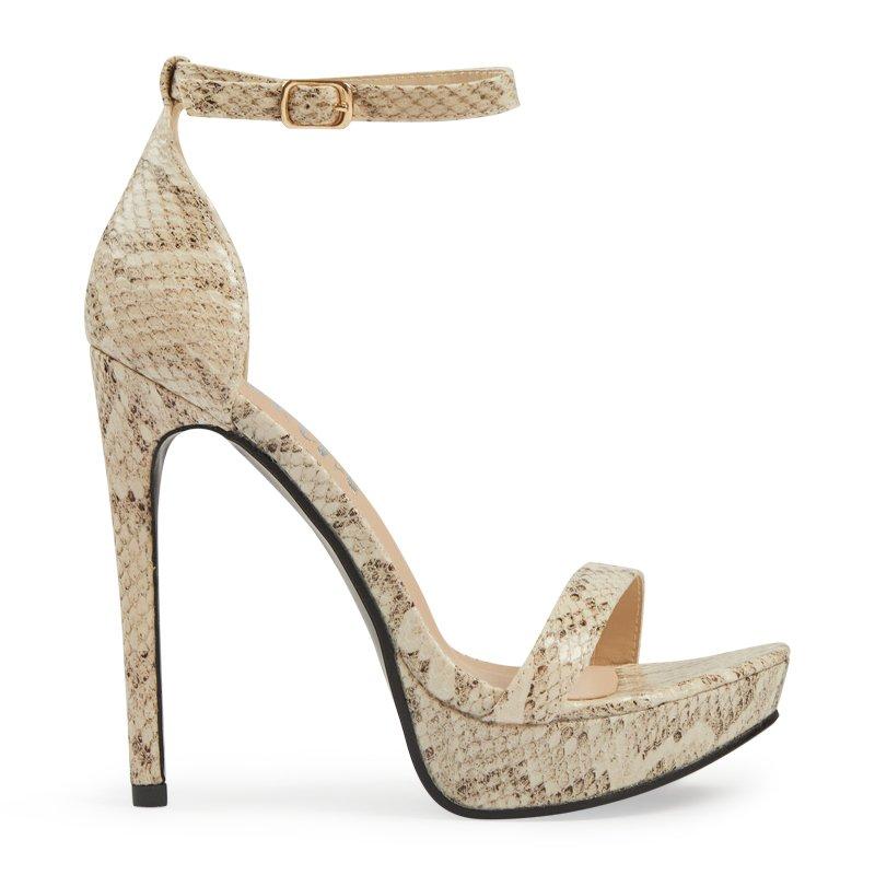 Natural Snake Platform Stiletto Sandal (3164946) | Afroka