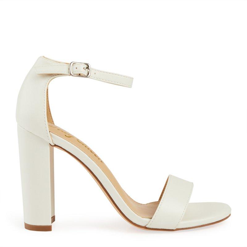 White PU Block Heel Sandal 3166715 Slay Queen