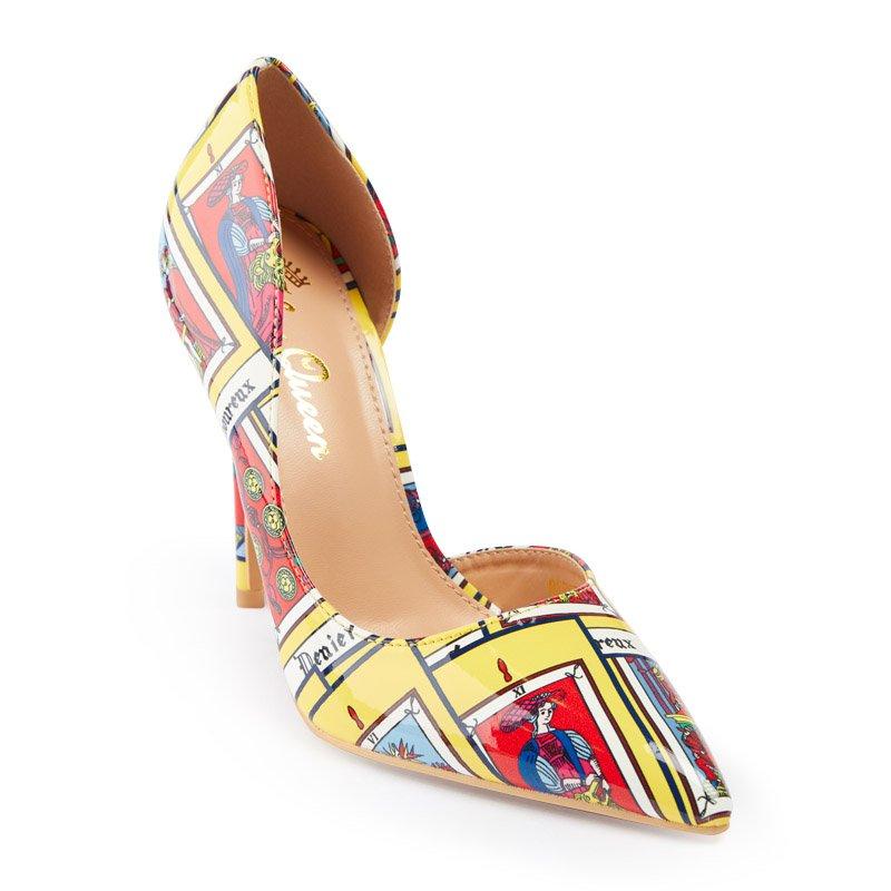 Yellow Multi Colour Court Shoe 3167302 Slay Queen