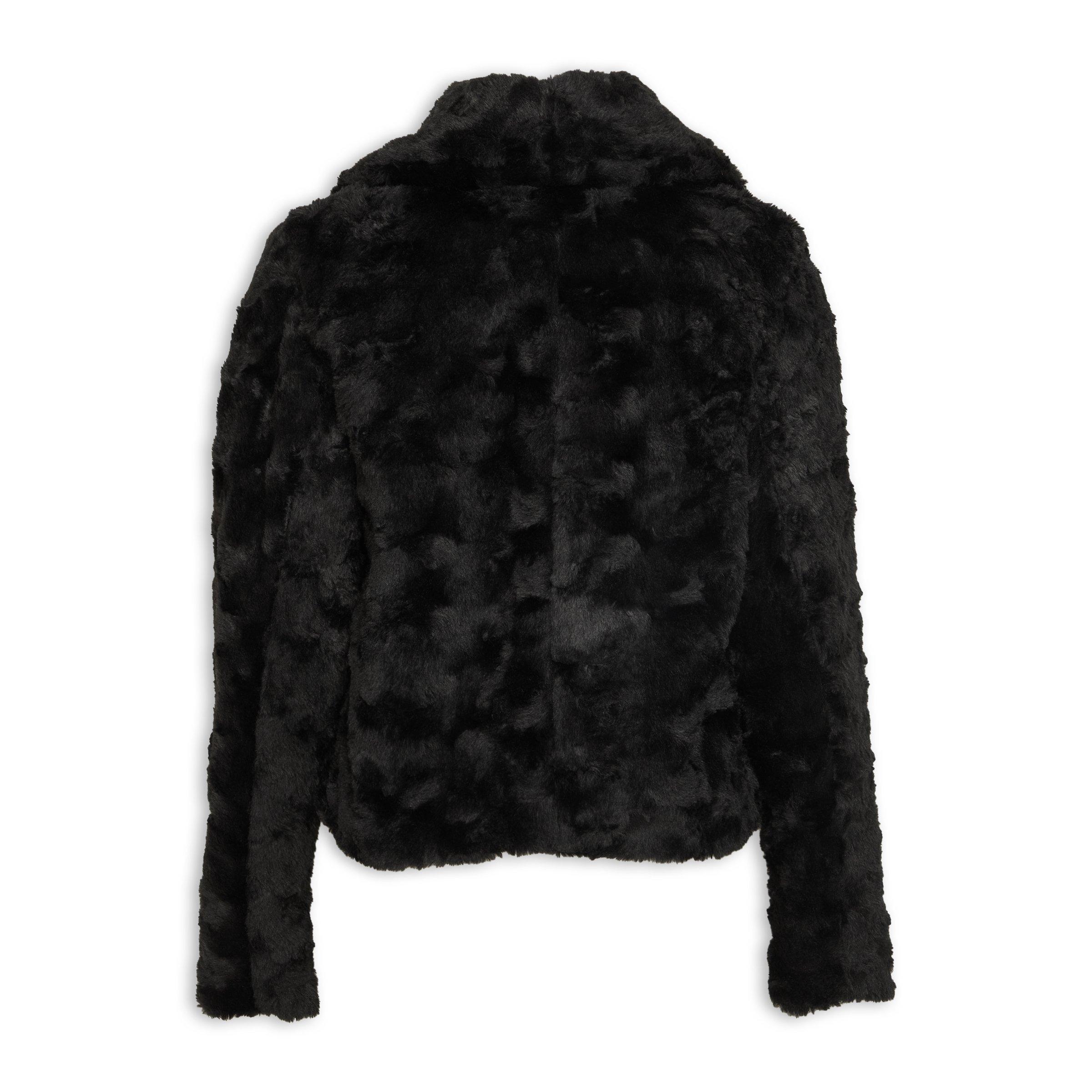 Black Faux Fur Jacket 3167873 RSVP