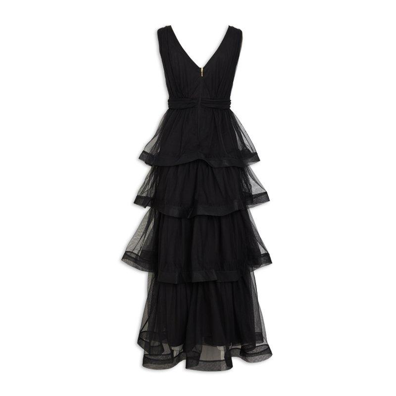 Black Tulle Tiered Dress