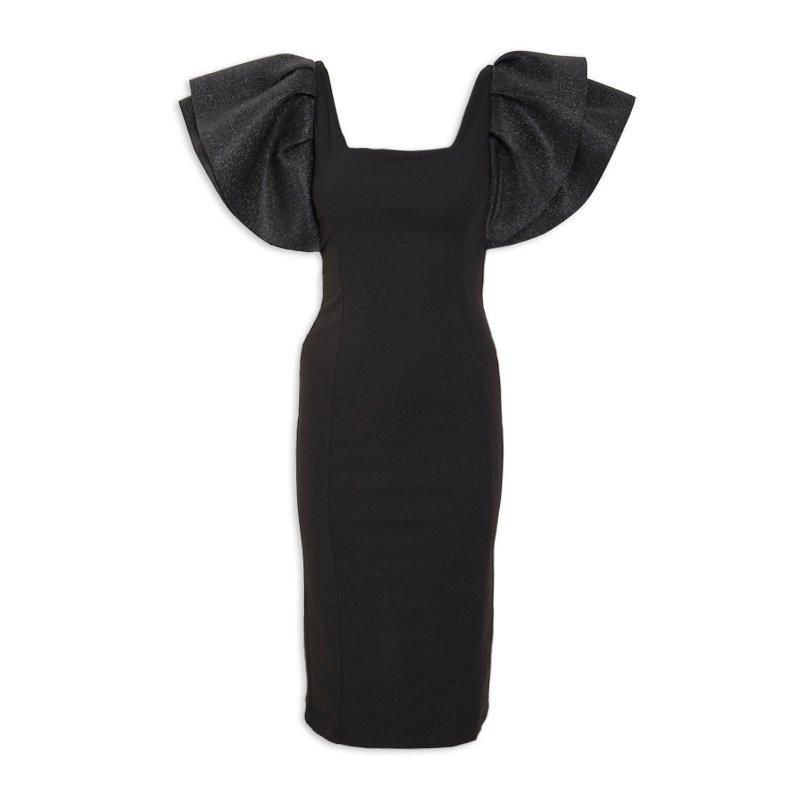 Black scuba midi dress best sale