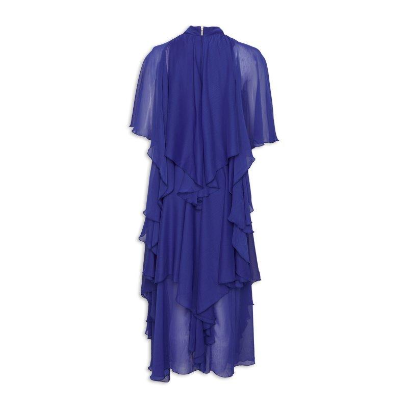 Cobalt blue chiffon dress deals