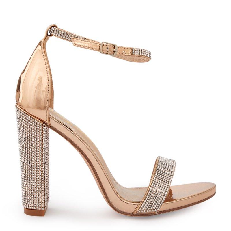 Rose gold block heels online