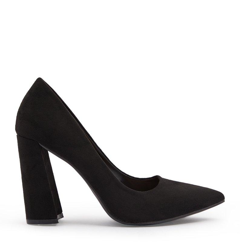 Black Suede Block Heel Court Shoe 3171241 Chic