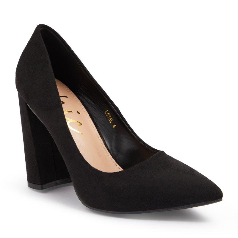 Black Suede Block Heel Court Shoe 3171241 Chic