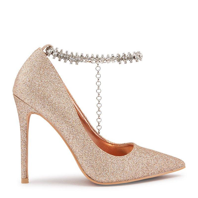 Rose Gold Fine Glitter Court Shoe 3171390 Slay Queen