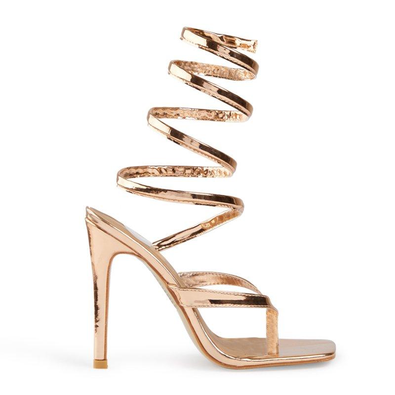 Rose Gold Chrome Toe Post Strappy Sandal 3172721 No Doubt