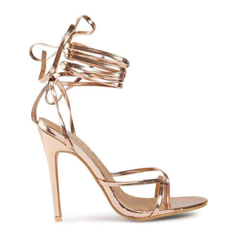 Rose Gold Chrome Toe Post Sandal 3172729 Afroka