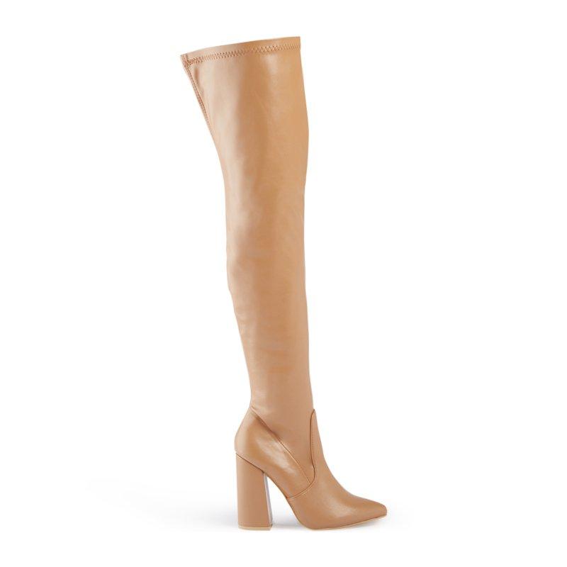 Mocha Pu Thigh High Boot 3172888 Sexy with Attitude