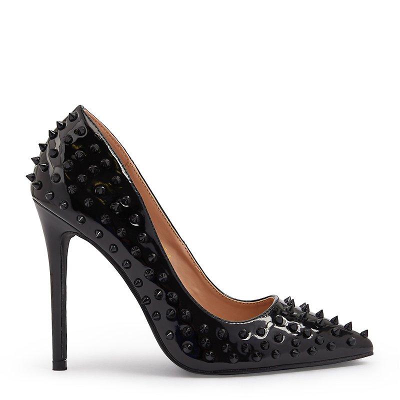 Black spiky shoes best sale