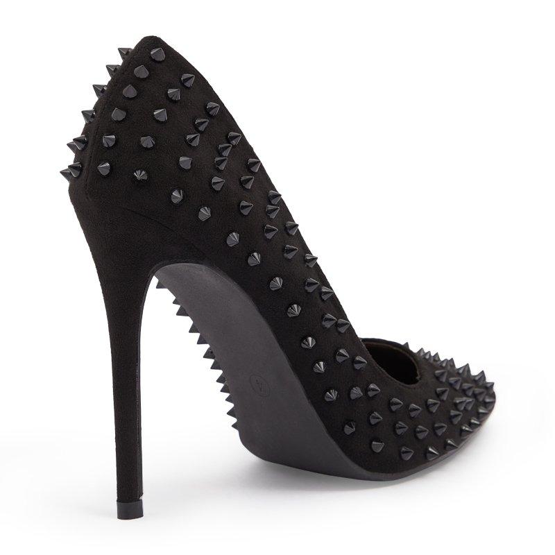 Black Suede Spiky Court Shoe 3173216 Chic