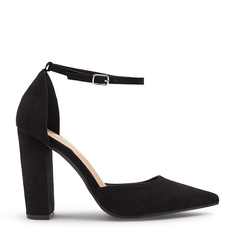 Black Suede Ankle Strap Block Heel 3173329 Slay Queen